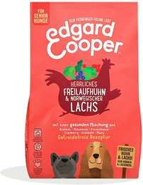 Produktbild von Edgard&Cooper Senior Freilauf-Huhn und Lachs Hundetrockenfutter Sparpaket 2 x 12 Kilogramm