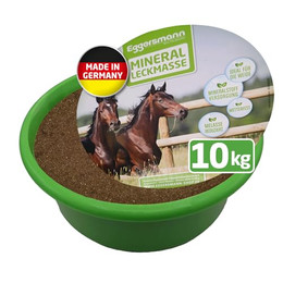 Produktbild von Eggersmann Mein Pferdefutter Mineral Leckmasse 10 kg - Mineralfutter für Pferde & Ponys zur freien Aufnahme - Wetterfeste Leckmasse für Weide & Offenstall - Zur ganzjährigen Mineralstoffversorgung