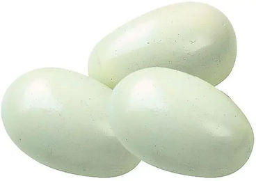 Produktbild von Eierattrappen aus bemaltem Holz für Hühner Chick'A