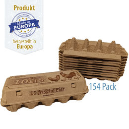 Produktbild von Eierverpackung - 10 frische Eier - natur - 154er Pack