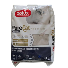 Produktbild von Einstreu purecat agglomerante minerale ultra legere premium Zolux - 15 l