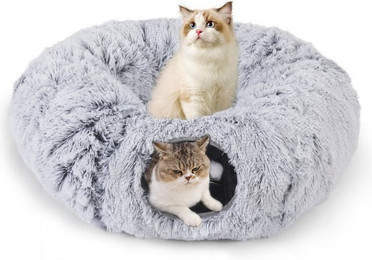 Produktbild von Elegear Katzentunnel und Tierbett 88 cm mit Ballspielzeug