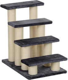 Produktbild von Elegear Kratzbaum 63,5x43x60cm Tiertreppe Katzentreppe mit 4 Stufen Grau, Katzentreppe für Katzen und Hunde, ideal für Senioren & kleine Tiere