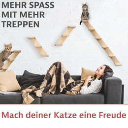 Produktbild von Elmato Katzen-Kletterwand Katzentreppe aus Birkenholz