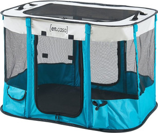 Produktbild von en.casa Freigehege, »Mörbylånga« Haustier-Laufstall Blau/Beige 70x55x45