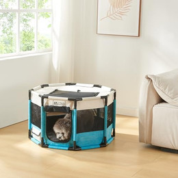 Produktbild von en.casa Freigehege Nærøysund Haustier-Laufstall Blau/Beige