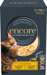 Produktbild von Encore Cat Gravy Pouch Mix Hühnchen-Auswahl - 20 x 50 g