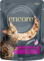Produktbild von Encore Cat Pouch Hühnerbrust mit Ente - 48 x 70 g
