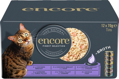 Produktbild von Encore Dose in Brühe Katzenfutter Mixpaket - 24 x 70 g