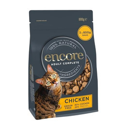 Produktbild von Encore Natural Complete Grain Free Huhn Trockenfutter für ausgewachsene Katzen - 3 x 800 g