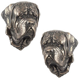 English Mastiff Hundestatue hängende Büste braun – Bild 1 von 6