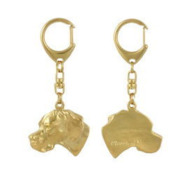 English Pointer I - Vergoldeter Schlüsselanhänger mit Hund – Bild 1 von 7