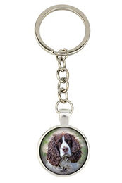 English Springer Spaniel Schlüsselanhänger aus Metall mit eigenem Foto – Bild 1 von 5