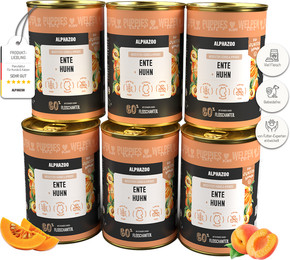 Produktbild von Ente + Huhn Nassfutter für Welpen 6 x 400g