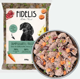 Produktbild von Ente mit Süßkartoffel, Birne und Cranberries (500g, tiefgefroren)