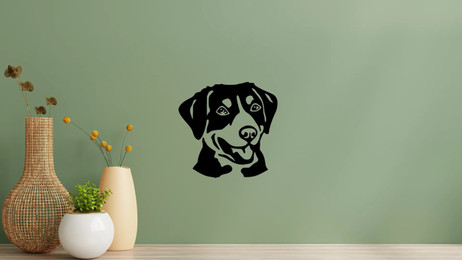 Produktbild von Entlebucher Sennenhund Kopf Wandtattoo Wandbild Wandsticker Wandaufkleber Wanddekoration