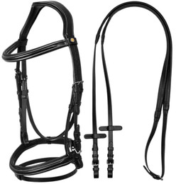 Produktbild von Equestro Anatomisches Kopfteil aus gepolstertem Leder, Schwarz