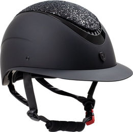 Produktbild von Equestro Galaxy Reithelm mit großem Visier und Strasssteinen