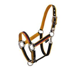 EQUESTRO Halfter Nylon mit Länge Modell Red Trim (COB, Schwarz/Rot) – Bild 1 von 6