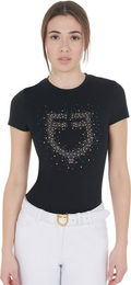 Produktbild von Equestro Slim Fit Damenshirt mit Strass