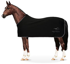 Produktbild von Equinate Abschwitzdecke Orlando aus Fleece mit Widerristpolster 165cm Schwarz - 165 cm