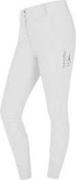 Equinate Damen Reithose Romy Kniebesatz mit Handytaschen und Glitzerapplikationen 42 Weiß – Bild 1 von 6
