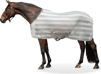 Equinate Fliegendecke Guardian mit Kreuzbegurtung und Widerristpolster silber 1,25 m – Bild 1 von 5