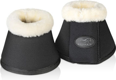 Equinate Hufglocken Furlyn mit synthetischem Lammfell schwarz XL – Bild 1 von 3