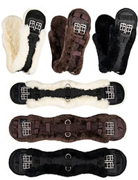 Produktbild von Equinate Kurzgurt Luke anatomisch Lammfell 70cm Schwarz