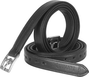 Equinate Leder Steigbügelriemen Superior mit Edelstahlschnallen schwarz 1,6 m – Bild 1 von 3