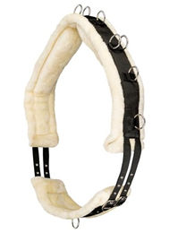 Produktbild von Equinate Longiergurt Cleveland mit synthetischem Lammfell und Widerristpolster Vollblut