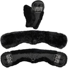 Produktbild von Equinate Mondgurt anatomisch echt Lammfell 60 cm schwarz - 60 cm
