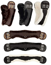 Produktbild von Equinate Mondgurt anatomisch mit synthetischem Lammfell 60cm Braun