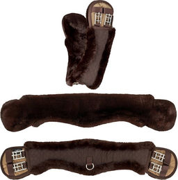 Produktbild von Equinate Mondgurt anatomisch mit synthetischem Lammfell 70 cm Braun - 70 cm