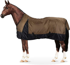 Equinate Regendecke Diamond mit erweiterter Schulterfreiheit und Fleeceinnenfutter braun 1,45 m – Bild 1 von 3