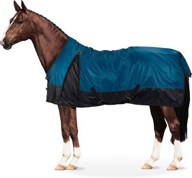 Equinate Regendecke Diamond mit erweiterter Schulterfreiheit und Fleeceinnenfutter petrol – Bild 1 von 3