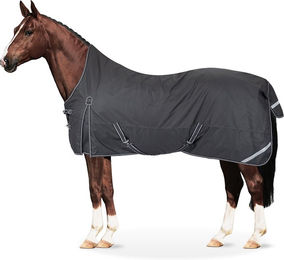 Equinate Regendecke Oakland Highneck Weidedecke mit Fleece 155cm Grau - 155 cm – Bild 1 von 3