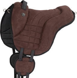 Equinate Reitpad Harper aus synthetischem Wildleder Pony Braun – Bild 1 von 6