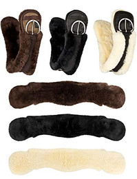 Produktbild von Equinate Western Mondgurt anatomisch echt Lammfell 90 cm Schwarz - 90 cm