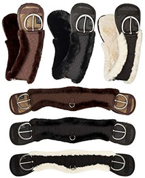 Produktbild von Equinate Western Mondgurt anatomisch mit synthetischem Lammfell 80 cm - 32" Braun