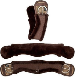 Equinate Western Mondgurt anatomisch mit synthetischem Lammfell braun 90 cm – Bild 1 von 3