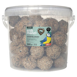 Produktbild von Erdtmanns 80 Meisenknödel ohne Netz im Eimer mit Futterherz