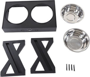 Produktbild von Erhöhte Hundenäpfe mit 2 Edelstahlschalen und 3-fach verstellbarer Höhe