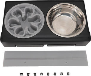 Produktbild von Erhöhte Hundenäpfe Schmutzsicher Verstellbarer Erhöhter Hundenapfständer Nackenschutz Rutschfester Hundenapf graue