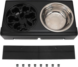 Produktbild von Erhöhte Hundenäpfe Schmutzsicher Verstellbarer Erhöhter Hundenapfständer Nackenschutz Rutschfester Hundenapf schwarz