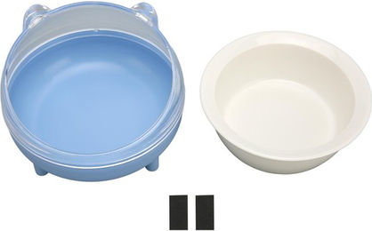 Produktbild von Erhöhte Katzennäpfe Keramik Erhöht Verhindern Verschütten Geneigte Katzennäpfe mit Ständer für Katze blau