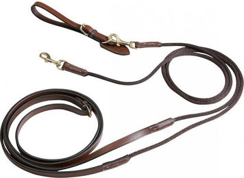 Produktbild von ERIC THOMAS Pro Leder/Kordel Schlaufzügel havana braune Kordel Warmblut - 5 m