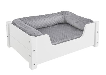 Produktbild von ERST-HOLZ Tierbett für Katzen und Hunde 60x40 Kiefer weiß