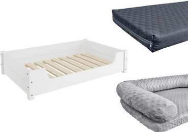 Produktbild von ERST-HOLZ Tierbett Hundebett für Große Hunde 100 x 60 Kiefer Weiß