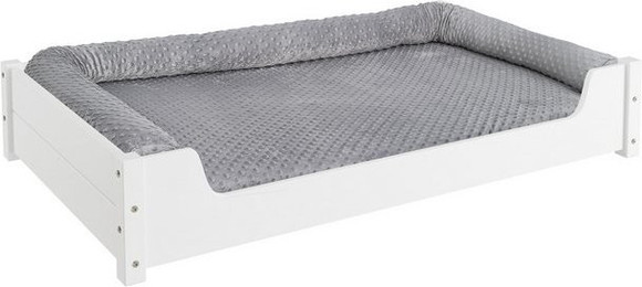 Produktbild von ERST-HOLZ Tierbett Hundesofa XXL für Dogge und Bernhardiner 120x70 cm Kiefer weiß
